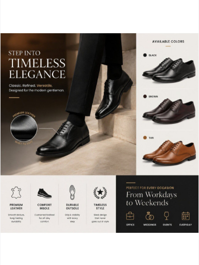 Men's Textured Leather Formal Shoes