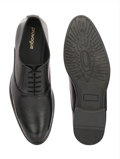 Men's Textured Leather Formal Black Shoes
