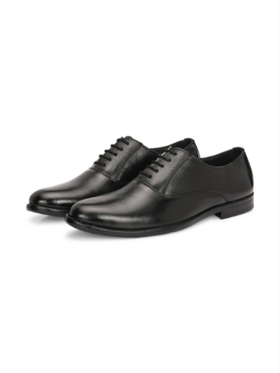 Men's Textured Leather Formal Black Shoes