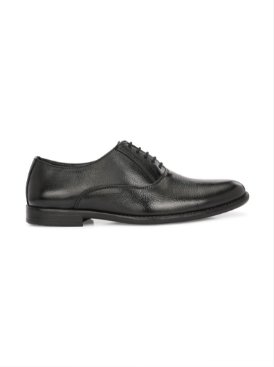 Men's Textured Leather Formal Black Shoes