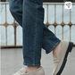 Men Round Toe Slip-On Loafers | Cream