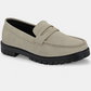Men Round Toe Slip-On Loafers | Cream