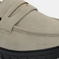 Men Round Toe Slip-On Loafers | Cream
