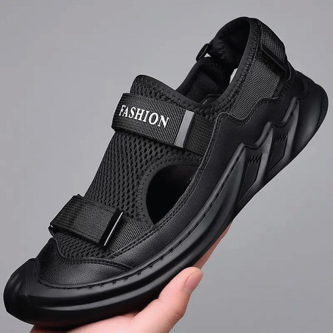 Mens Orthopaedic Black Sandals - Size = 10