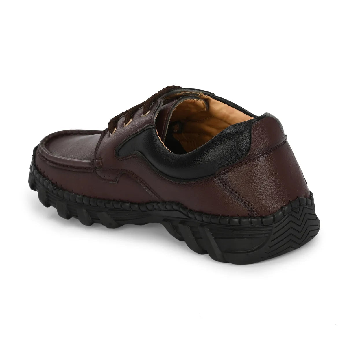 Men's Textured Lightweight Brown Loafers
