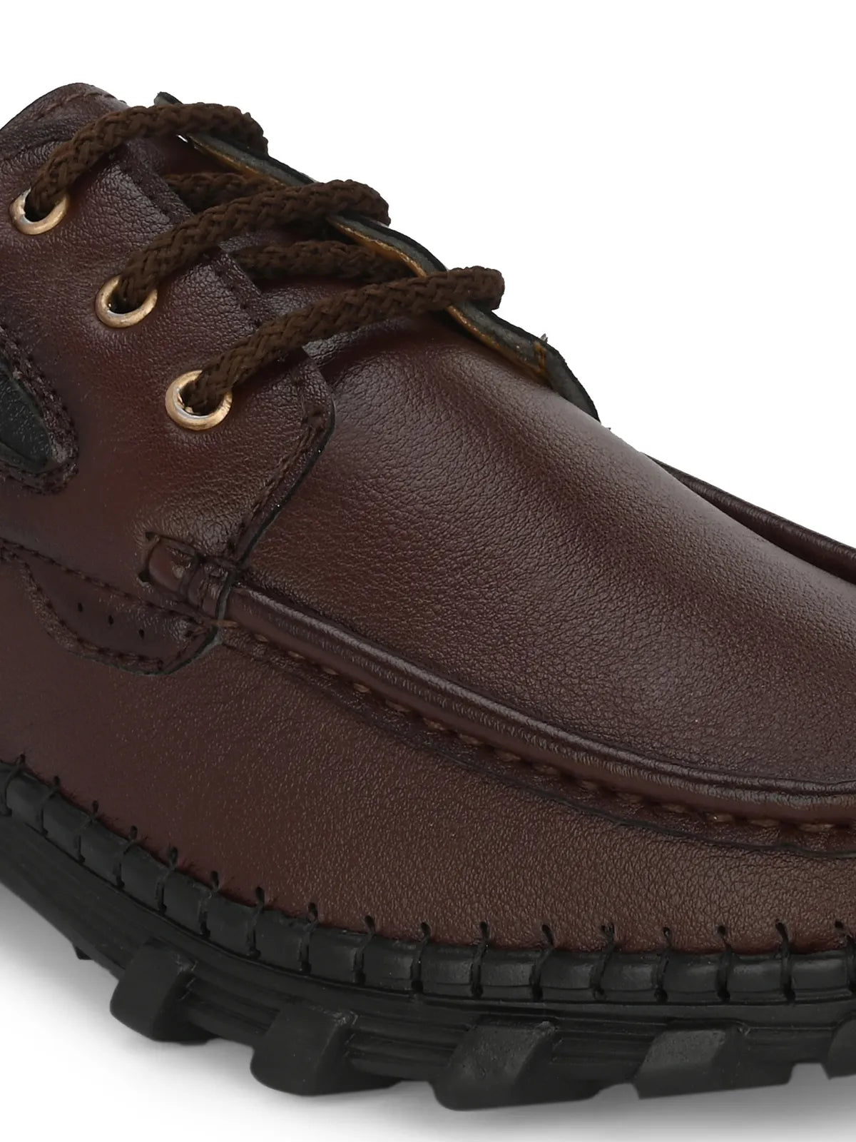 Men's Textured Lightweight Brown Loafers