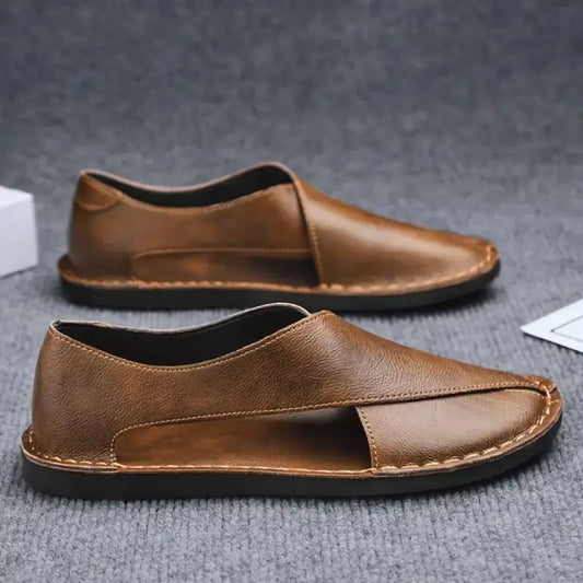 Aerowalk Men's Tan Peshawari Sandals | Genuine Leather | Sizes 6-10