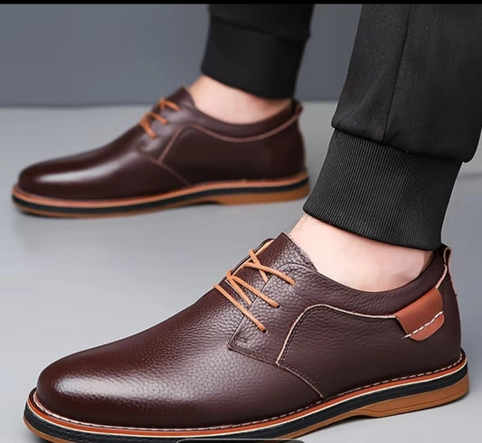 Men's Semi- Leather Formal Derby Shoes.