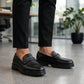 Men's Slip On Horsebit Black Loafers