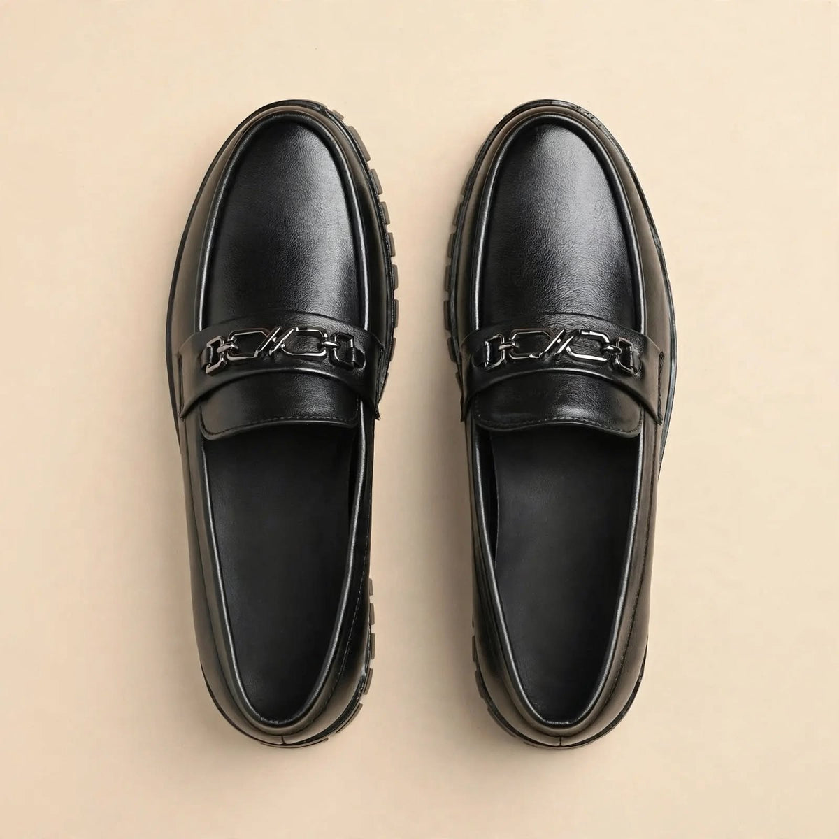 Men's Slip On Horsebit Black Loafers