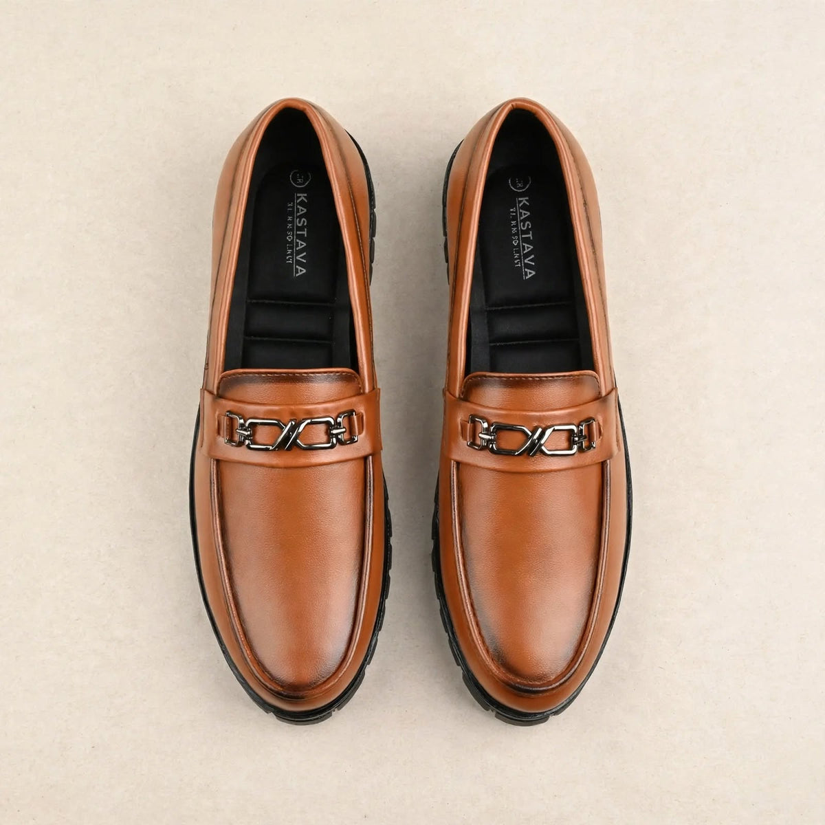 Men's Slip On Horsebit Tan Loafers
