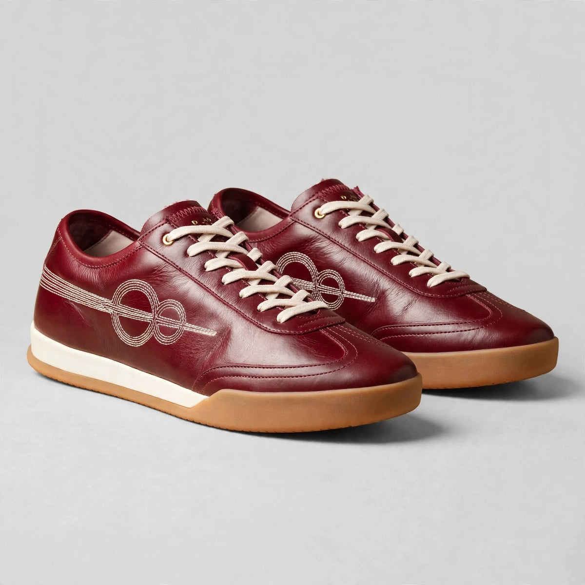 Men's Red Lace-Up Casual Sneakers