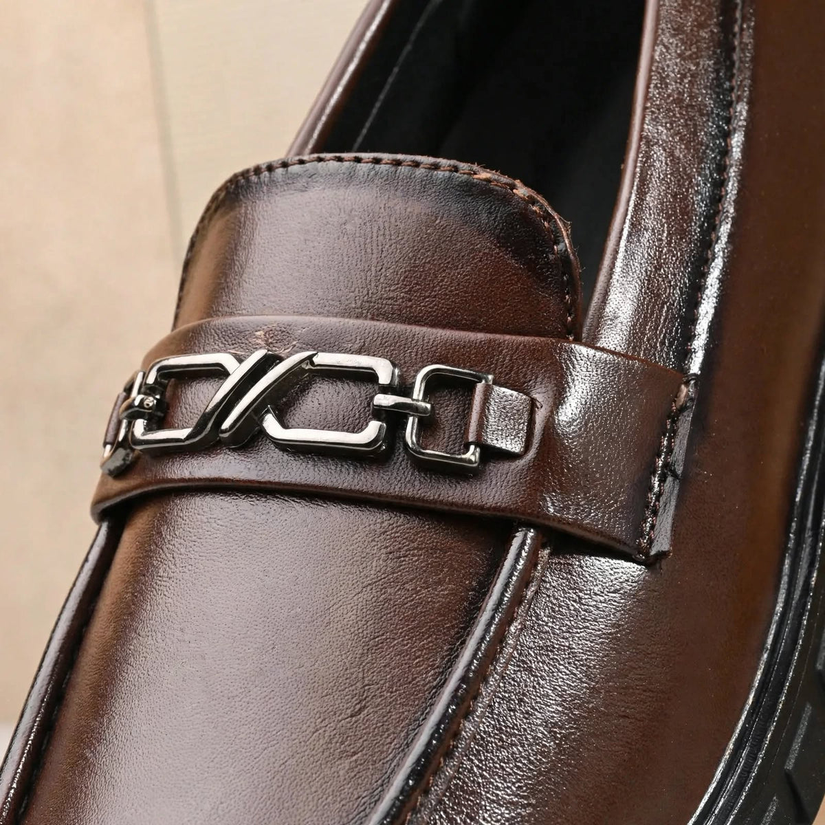 Men's Slip On Horsebit Brown Loafers