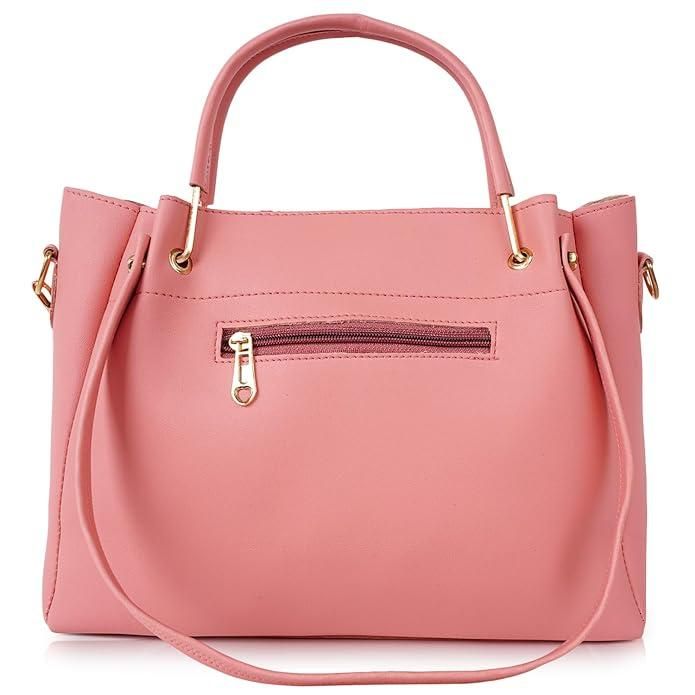 Shining Star Synthetic Leather Women's Satchel Bag (Peach)