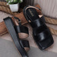 Kiravi Back Closed Buckle Black Sandals