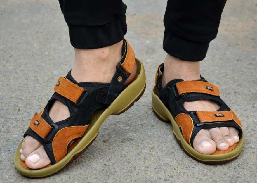 Orange Leather Sandals