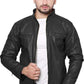 Mens Solid PU Leather Full Sleeves Jacket