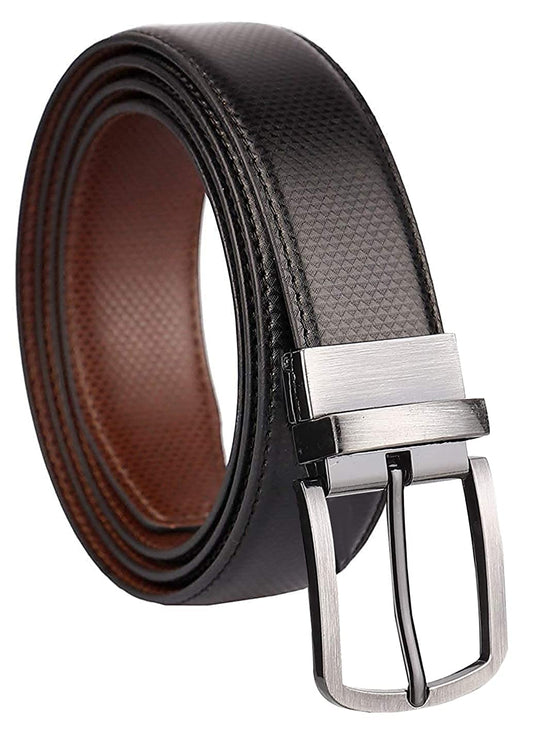 Reversable Belts for Men Genuine Leather Dress Belt With Rotated Buckle