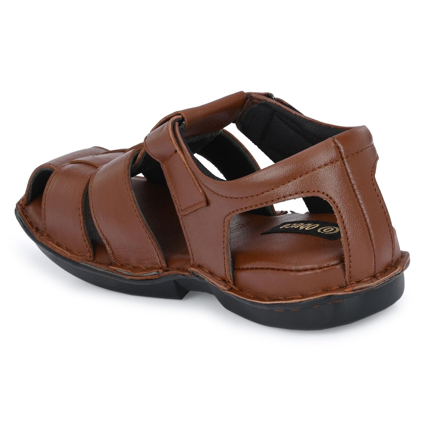 Men's PU Leather Brown Velcro Casual Sandal