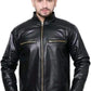 Mens Solid PU Leather Full Sleeves Jacket