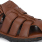 Men's PU Leather Brown Velcro Casual Sandal