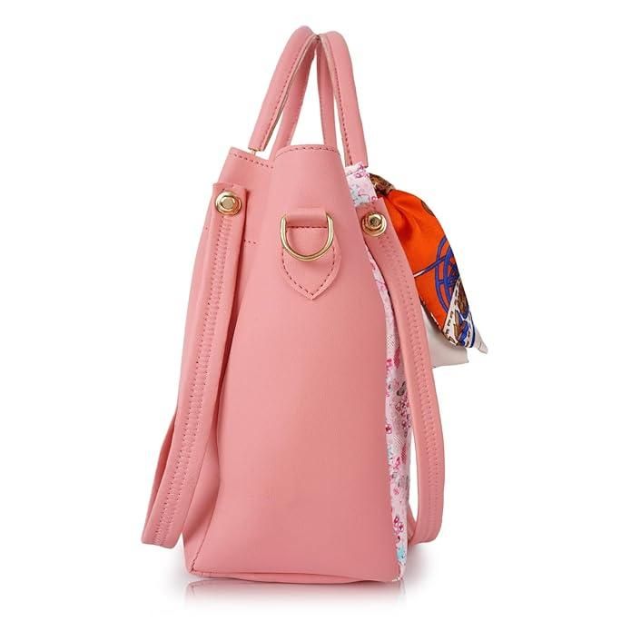 Shining Star Synthetic Leather Women's Satchel Bag (Peach)