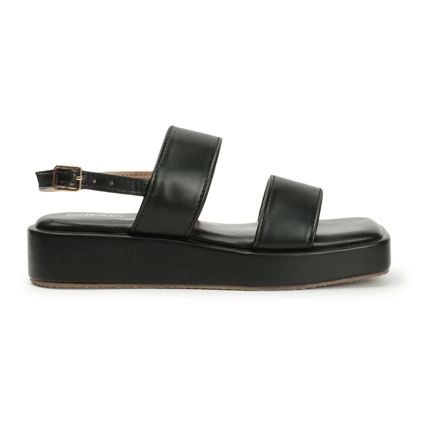 Kiravi Back Closed Buckle Black Sandals