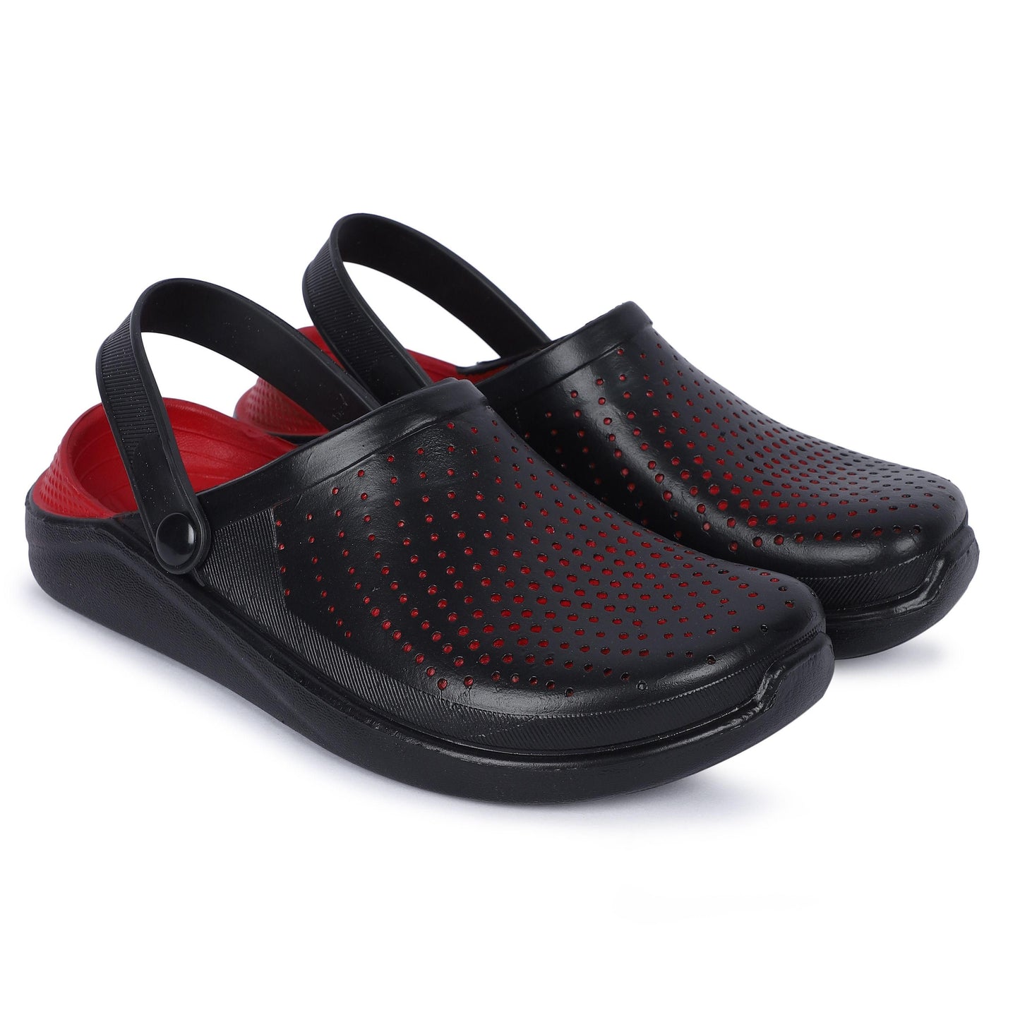 Monex New Latest Black Red Clogs For Mens