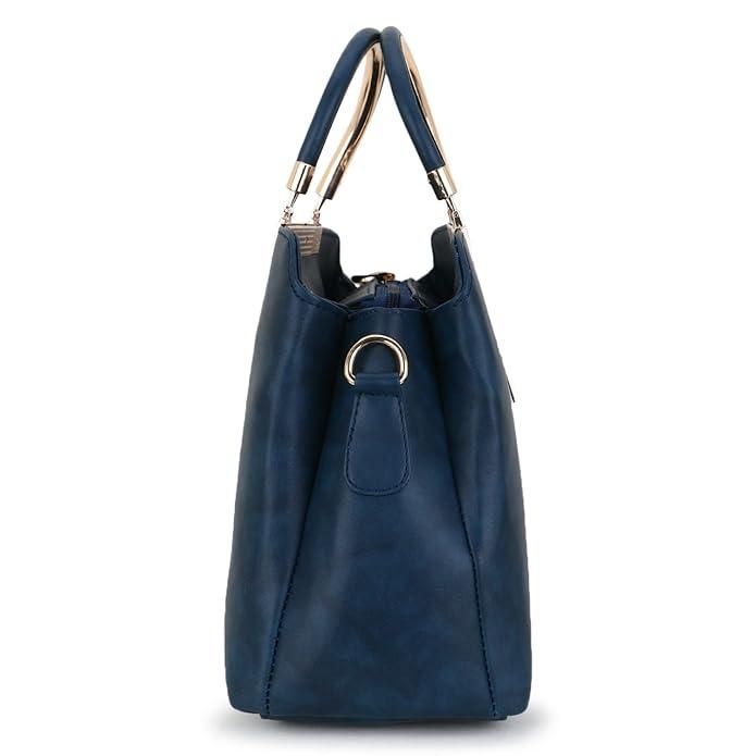 Shining Star Synthetic Leather Women's Satchel Bag Combo(Pack of 3) (BLUE)